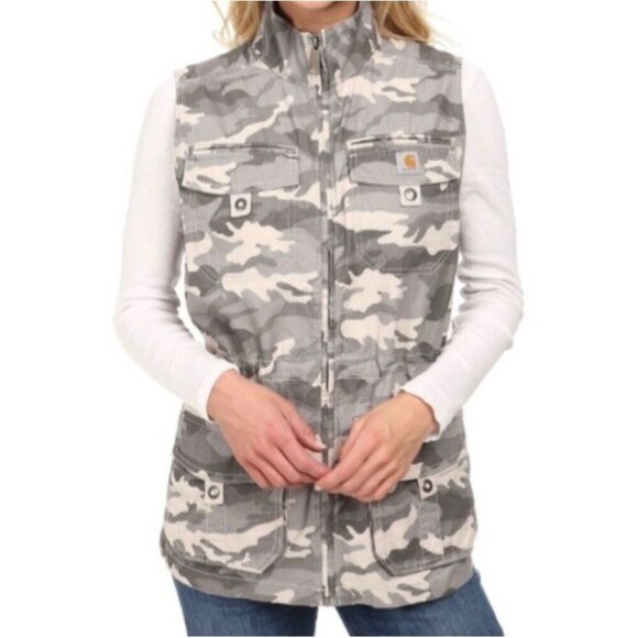 Carhartt Camo El Paso Cargo Utility Vest Women's Size Large NWT (K8) - Picture 1 of 9